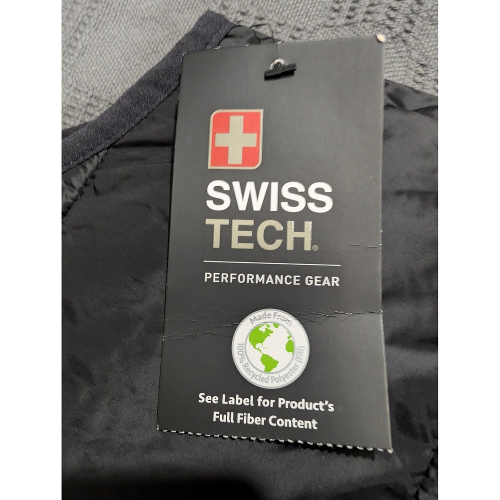 Swiss Tech Mens Black Puffer Vest Water Repellent PeakBlast XL 46-48 NWT - Picture 2 of 8